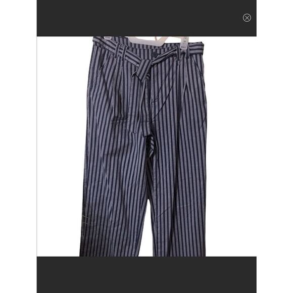 New Cropped  Wide Leg Striped Trousers 12 - Picture 1 of 9